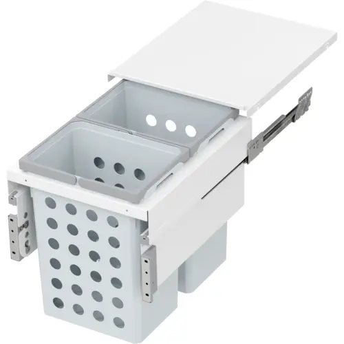 WASH Space XX Double 31QT Under-Drawer Hamper System for 16-1/2" Cabinet Opening, White WASH Space XX Double 31QT Under-Drawer Hamper System for 16-1/2" Cabinet Opening, White