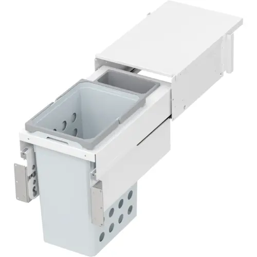 WASH Space XX Double 35QT/1.5QT Full Height Hamper System for 12" Cabinet Opening, White WASH Space XX Double 35QT/1.5QT Full Height Hamper System for 12" Cabinet Opening, White