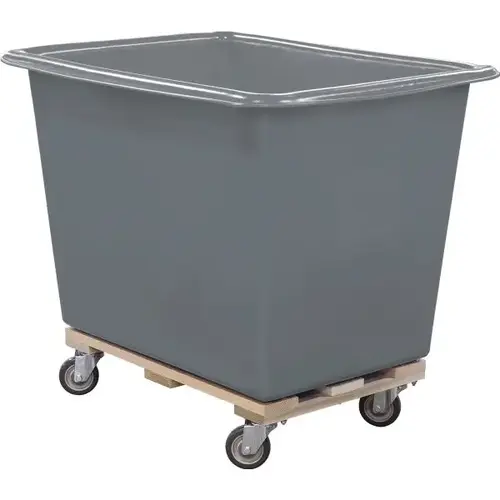 20 Bushel Polyethylene Truck, Gray, Wood Base 20 Bushel Polyethylene Truck, Gray, Wood Base