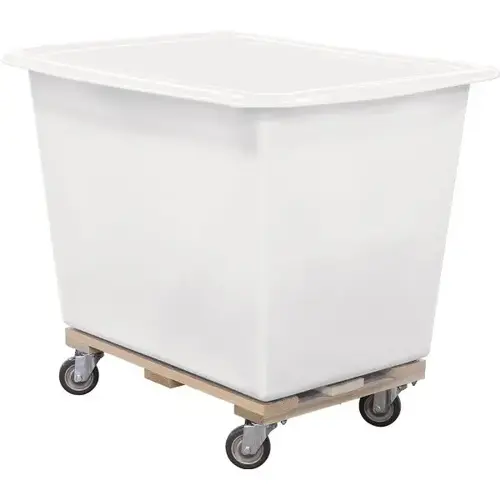 12 Bushel Polyethylene Truck, White, Wood Base 12 Bushel Polyethylene Truck, White, Wood Base