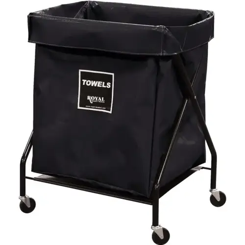 6 Bushel X-Frame Cart & Black Vinyl Bag Labeled Towels 6 Bushel X-Frame Cart & Black Vinyl Bag Labeled Towels