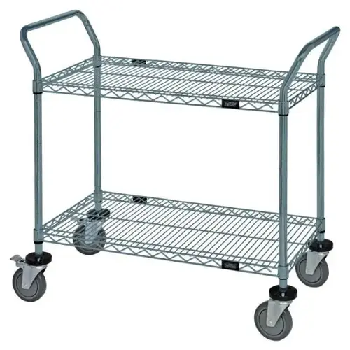 2-Shelf Gray Epoxy Wire Utility Cart 24w X 48l X 37-1/2h Inch 2-Shelf Gray Epoxy Wire Utility Cart 24w X 48l X 37-1/2h Inch