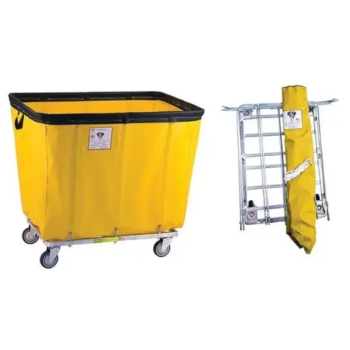 12 Bushel "Ups/Fedex-Able" Vinyl Basket Truck, Steel Base, All Swivel Casters, Yellow 12 Bushel "Ups/Fedex-Able" Vinyl Basket Truck, Steel Base, All Swivel Casters, Yellow