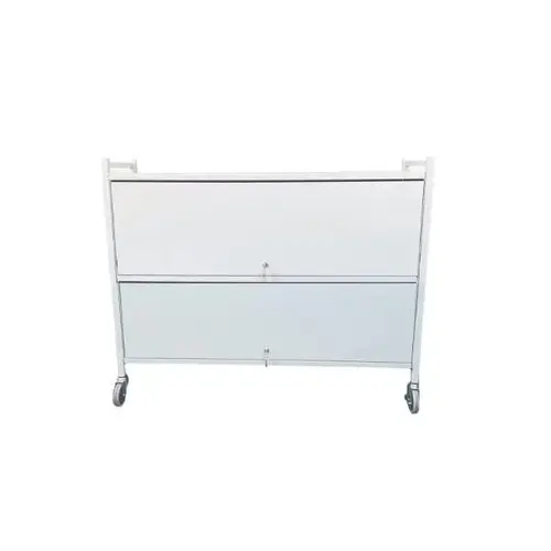 Omnicart 10 Cap With Full Door Locking Panel, Flat Key Lock, Lt. Grey Omnicart 10 Cap With Full Door Locking Panel, Flat Key Lock, Lt. Grey