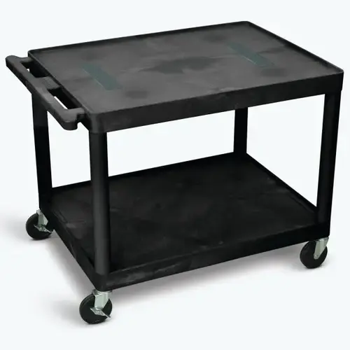 24" X 32" 2-Flat Shelf A/V Cart In Black 24" X 32" 2-Flat Shelf A/V Cart In Black