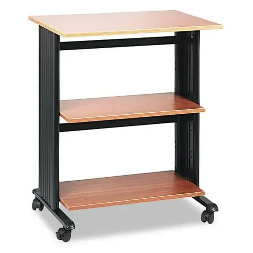 Muv Adjustable Printer Stand, 3 Shelves, 29.5 X 20 X 35, Oak/Black Muv Adjustable Printer Stand, 3 Shelves, 29.5 X 20 X 35, Oak/Black