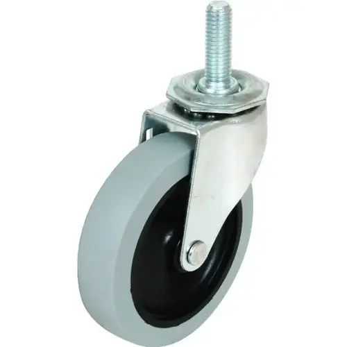 1/2 X 1-1/2 In Threaded Stem Gray Non-Marking Rubber Swivel Caster 1/2 X 1-1/2 In Threaded Stem Gray Non-Marking Rubber Swivel Caster