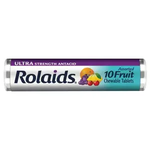 Rolaids 10049 Ultra Strength 10 Count Chewable Tablets, Assorted Fruit - pack of 12