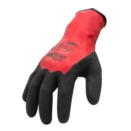 Shield Grip Latex-Dipped Gloves, Large, Black/red - pack of 12 Shield Grip Latex-Dipped Gloves, Large, Black/red - pack of 12