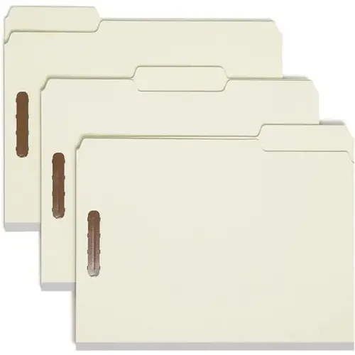 1/3 Tab Letter Fastener Folder 8.5" X 11" Gray/Green - pack of 25 1/3 Tab Letter Fastener Folder 8.5" X 11" Gray/Green - pack of 25