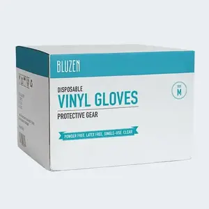 Safety Wercs BL-VIN101-L Bluzen Vinyl Disposable Gloves, 4 Mil, Clear, Large - pack of 1000