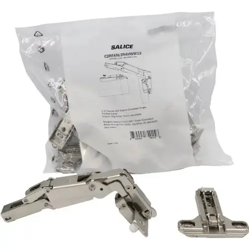 1/2 In. Overlay Concealed Face Cabinet Hinge Nickel - pack of 2 1/2 In. Overlay Concealed Face Cabinet Hinge Nickel - pack of 2