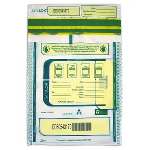 Control Group G73709C Clear Plastic Tamper-Evident Deposit Bag 9 X 12inch - pack of 100