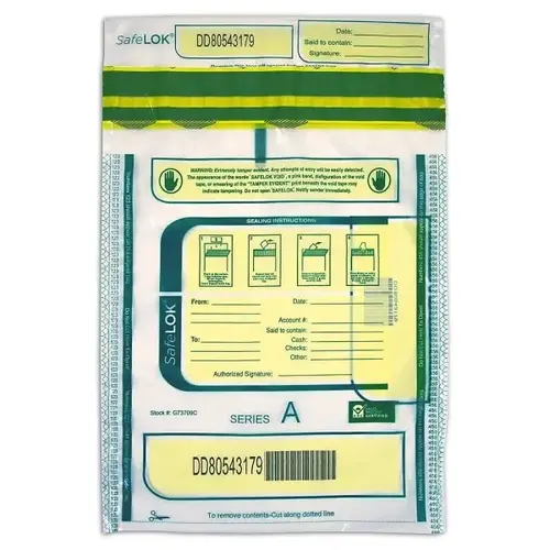 Clear Plastic Tamper-Evident Deposit Bag 9 X 12inch - pack of 100 Clear Plastic Tamper-Evident Deposit Bag 9 X 12inch - pack of 100