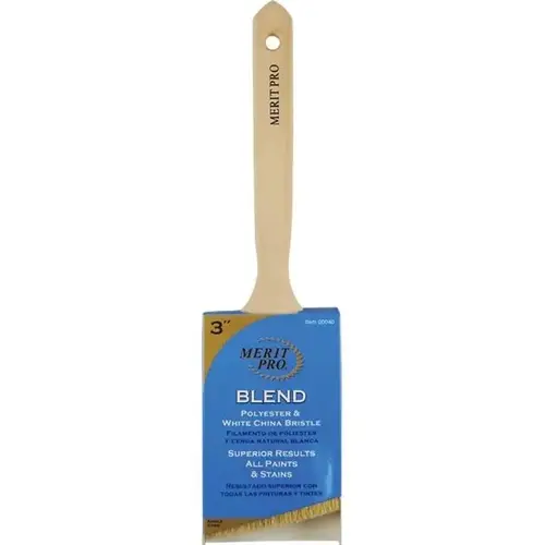 00040 3" White China Bristle Polyester Angle Sash Brush - pack of 6 00040 3" White China Bristle Polyester Angle Sash Brush - pack of 6