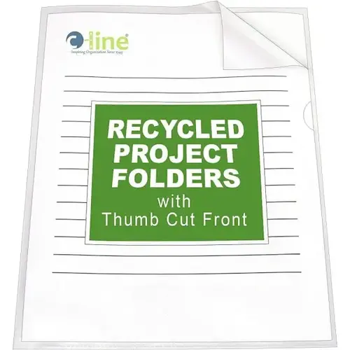 Letter Recycled Project File 8.5" X 11" Polypropylene Clear - pack of 25 Letter Recycled Project File 8.5" X 11" Polypropylene Clear - pack of 25
