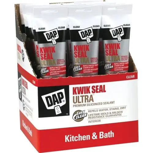 5.5 Oz Kwik Seal Ultra Premium Siliconized Sealant (Clear) (12-Count) - pack of 12 5.5 Oz Kwik Seal Ultra Premium Siliconized Sealant (Clear) (12-Count) - pack of 12
