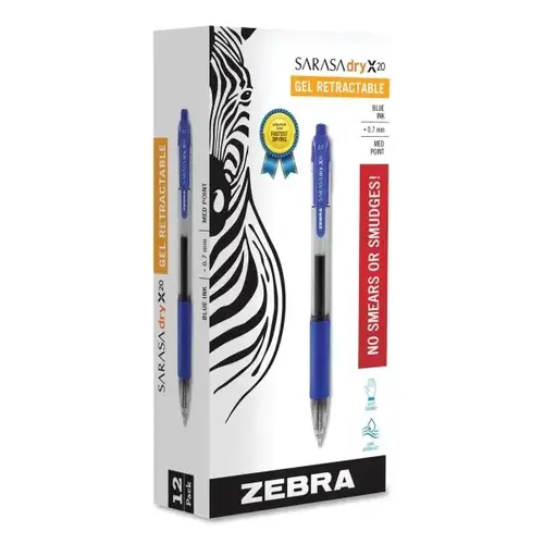 Sarasa Dry Gel X20 Gel Pen Medium 0.7 Mm Blue Ink/ Barrel - pack of 12 Sarasa Dry Gel X20 Gel Pen Medium 0.7 Mm Blue Ink/ Barrel - pack of 12