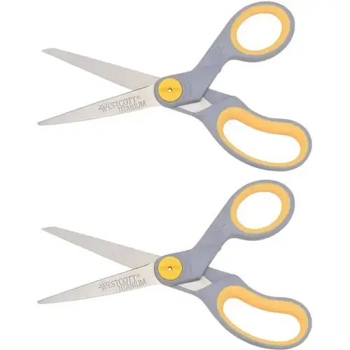 8" Titanium Bonded Scissors Gray/Yellow - pack of 2 8" Titanium Bonded Scissors Gray/Yellow - pack of 2