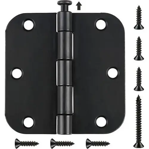 3.5 In. X 3.5 In. Mortise Hinge With 5/8 Radius (Matte Black) - pack of 2 3.5 In. X 3.5 In. Mortise Hinge With 5/8 Radius (Matte Black) - pack of 2