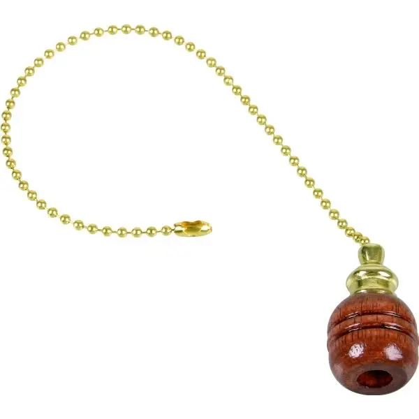 GENERIC PRIVATE BRAND 12 Brass Pull Chain Round Walnut Knob - pack of 4 P88FLWA