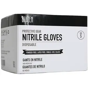 Safety Wercs BL-NIT102-S Small Black 4 Mil. Industrial Nitrile Gloves - pack of 1000