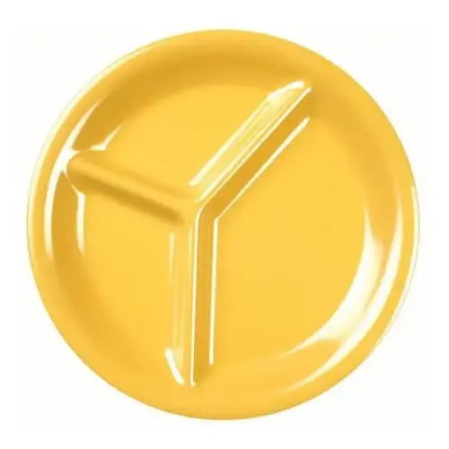 10-1/4" 3 Compartment Plate Yellow - pack of 12 10-1/4" 3 Compartment Plate Yellow - pack of 12