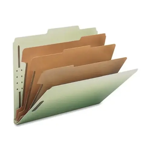 2/5 Tab Classification Folder 8.5" X 11" Gray/Green - pack of 10 2/5 Tab Classification Folder 8.5" X 11" Gray/Green - pack of 10