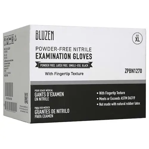 Bluzen Nitrile Exam Gloves, 6 Mil, Black, Extra Large - pack of 1000 Bluzen Nitrile Exam Gloves, 6 Mil, Black, Extra Large - pack of 1000