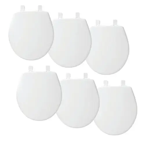 Whisper-Close Stay-Tite Round Plastic Closed Front Toilet Seats In White - pack of 6 Whisper-Close Stay-Tite Round Plastic Closed Front Toilet Seats In White - pack of 6