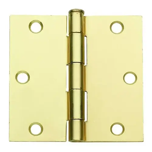 3 In. X 3 In. Plain Bearing Steel Hinges (Satin Brass) - pack of 2 3 In. X 3 In. Plain Bearing Steel Hinges (Satin Brass) - pack of 2