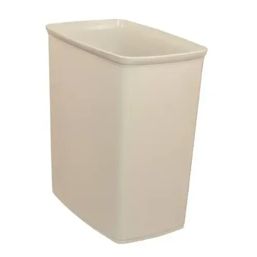 Essential 10qt Rectangular Wastebasket,plastic Bumpers,beige - pack of 12 Essential 10qt Rectangular Wastebasket,plastic Bumpers,beige - pack of 12