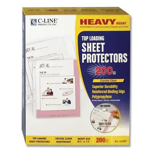 Heavyweight Polypropylene Sheet Protectors Clear 2" 11x8. - pack of 200 Heavyweight Polypropylene Sheet Protectors Clear 2" 11x8. - pack of 200