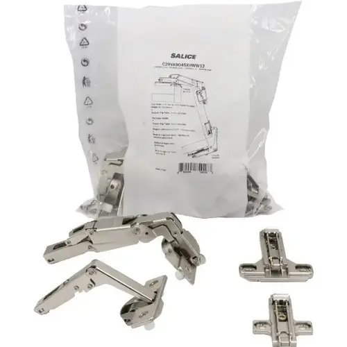 Lazy Susan 1/2" O/L Concealed Self Closing Euro Hinge, Dowels Nickel - pack of 2 Lazy Susan 1/2" O/L Concealed Self Closing Euro Hinge, Dowels Nickel - pack of 2