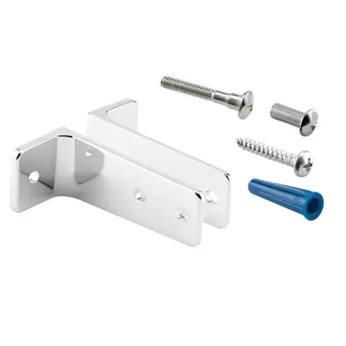 Two Piece Wall Brackets, 3-, Zinc Alloy, Chrome Plated Finish Set - pack of 2 Two Piece Wall Brackets, 3-, Zinc Alloy, Chrome Plated Finish Set - pack of 2