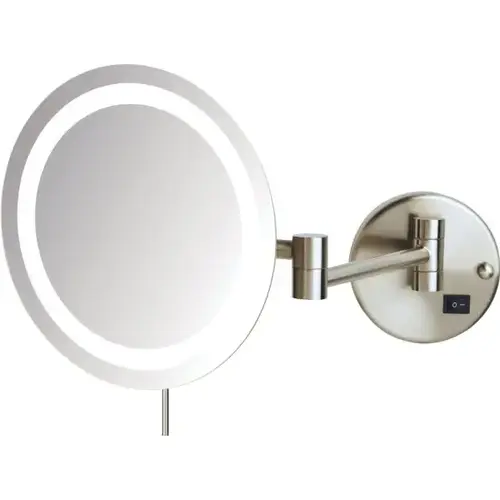 8x Led Lighted Wall Mounted Mirror Nickel Finish - pack of 4 8x Led Lighted Wall Mounted Mirror Nickel Finish - pack of 4