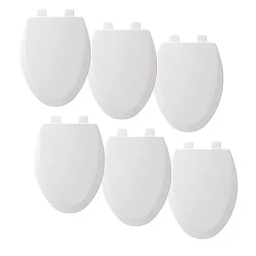 Easy-Clean Closed Elongated Wood Toilet Seat (Cotton White) - pack of 6 Easy-Clean Closed Elongated Wood Toilet Seat (Cotton White) - pack of 6
