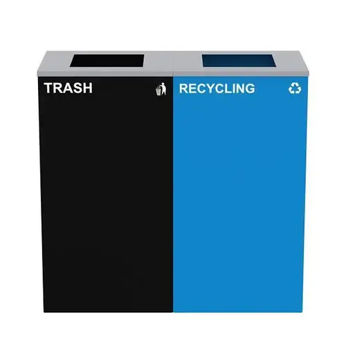 58g 2-Stream Black Steel-Blue Recycling Bin Station - pack of 2 58g 2-Stream Black Steel-Blue Recycling Bin Station - pack of 2