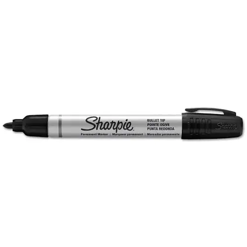 Durable Metal Barrel Permanent Marker M Bullet Tip Black - pack of 12 Durable Metal Barrel Permanent Marker M Bullet Tip Black - pack of 12