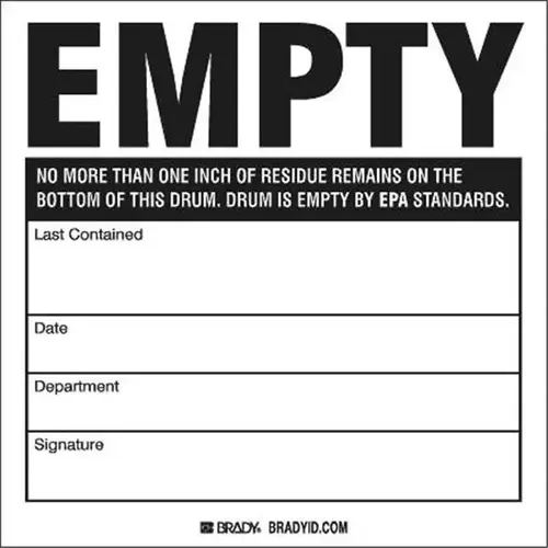 Drum Labels 6" H X 6" W X 0.0038" D Black On White - pack of 100 Drum Labels 6" H X 6" W X 0.0038" D Black On White - pack of 100