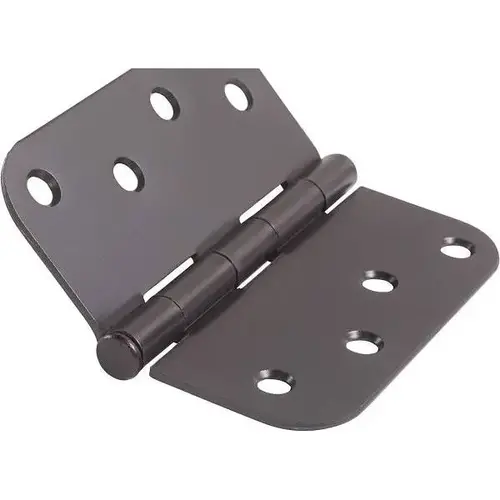 4 In. X 4 In. Steel Hinge 5/8 In. Radius (Matte Black) - pack of 2 4 In. X 4 In. Steel Hinge 5/8 In. Radius (Matte Black) - pack of 2