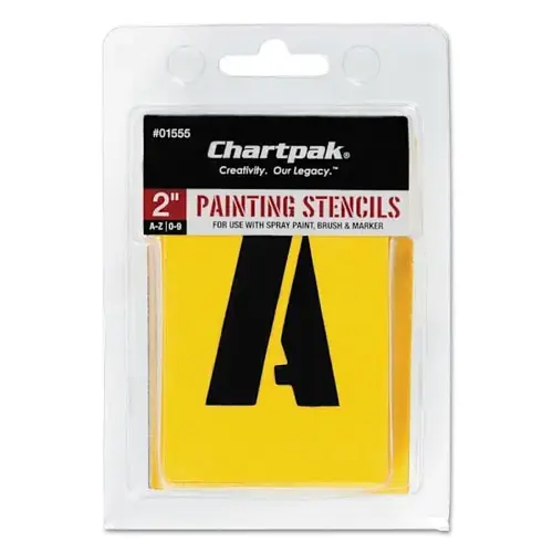 Professional Letter/Paint Stencil Set A-Z/0-9 2" Manila - pack of 35 Professional Letter/Paint Stencil Set A-Z/0-9 2" Manila - pack of 35