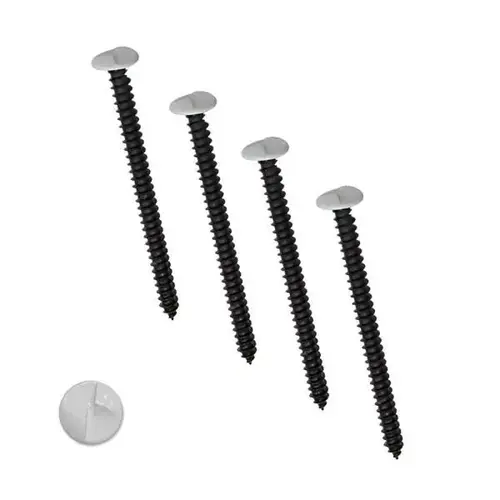 4 In. White One-Way Screws - pack of 4 4 In. White One-Way Screws - pack of 4
