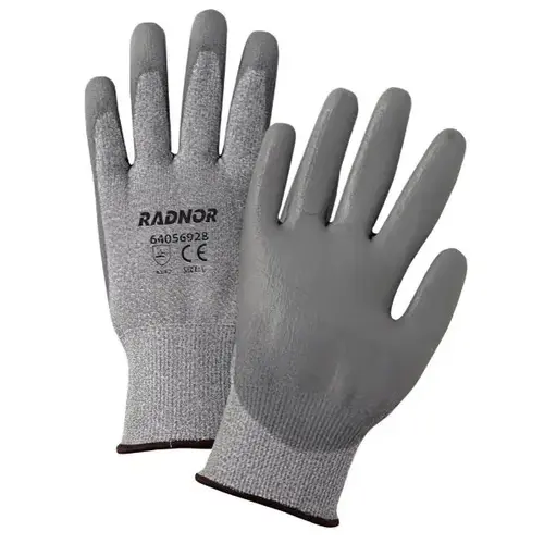 Large 13 Gauge Gray High-Density Polyurethane Cut Resistant Glove, 2 Pair - pack of 2 Large 13 Gauge Gray High-Density Polyurethane Cut Resistant Glove, 2 Pair - pack of 2