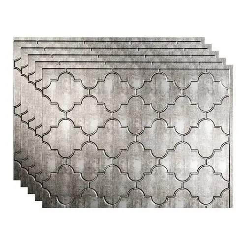 18x24 Monaco Backsplash Panel, Crosshatch Silver - pack of 5 18x24 Monaco Backsplash Panel, Crosshatch Silver - pack of 5