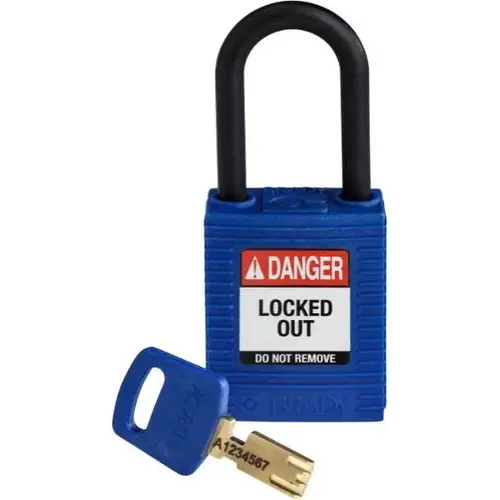 Safekey 1.5 In Plastic Shackle Keyed Different Nylon Padlock Blue - pack of 12 Safekey 1.5 In Plastic Shackle Keyed Different Nylon Padlock Blue - pack of 12