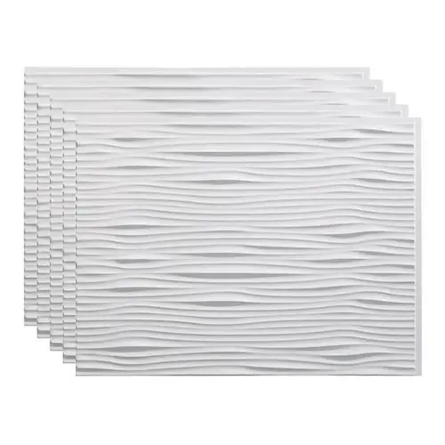18x24 Waves Backsplash Panel, Matte White - pack of 5 18x24 Waves Backsplash Panel, Matte White - pack of 5