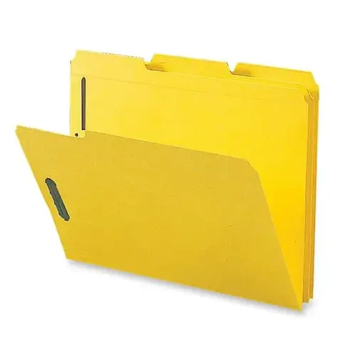 1/3 Tab Letter Fastener Folder 8.5" X 11" Yellow - pack of 50 1/3 Tab Letter Fastener Folder 8.5" X 11" Yellow - pack of 50