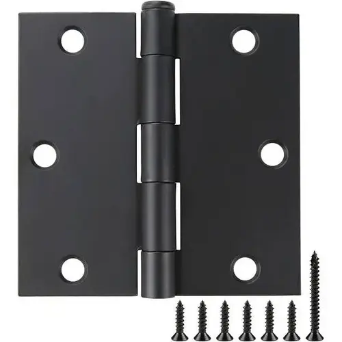3.5 In. X 3.5 In. Plain Mortise Hinge (Matte Black) - pack of 2 3.5 In. X 3.5 In. Plain Mortise Hinge (Matte Black) - pack of 2