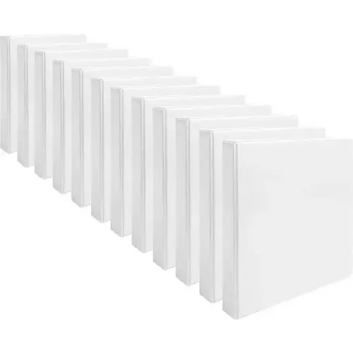 Basic 1" View Binder 225 Sheet Round Ring White - pack of 12 Basic 1" View Binder 225 Sheet Round Ring White - pack of 12